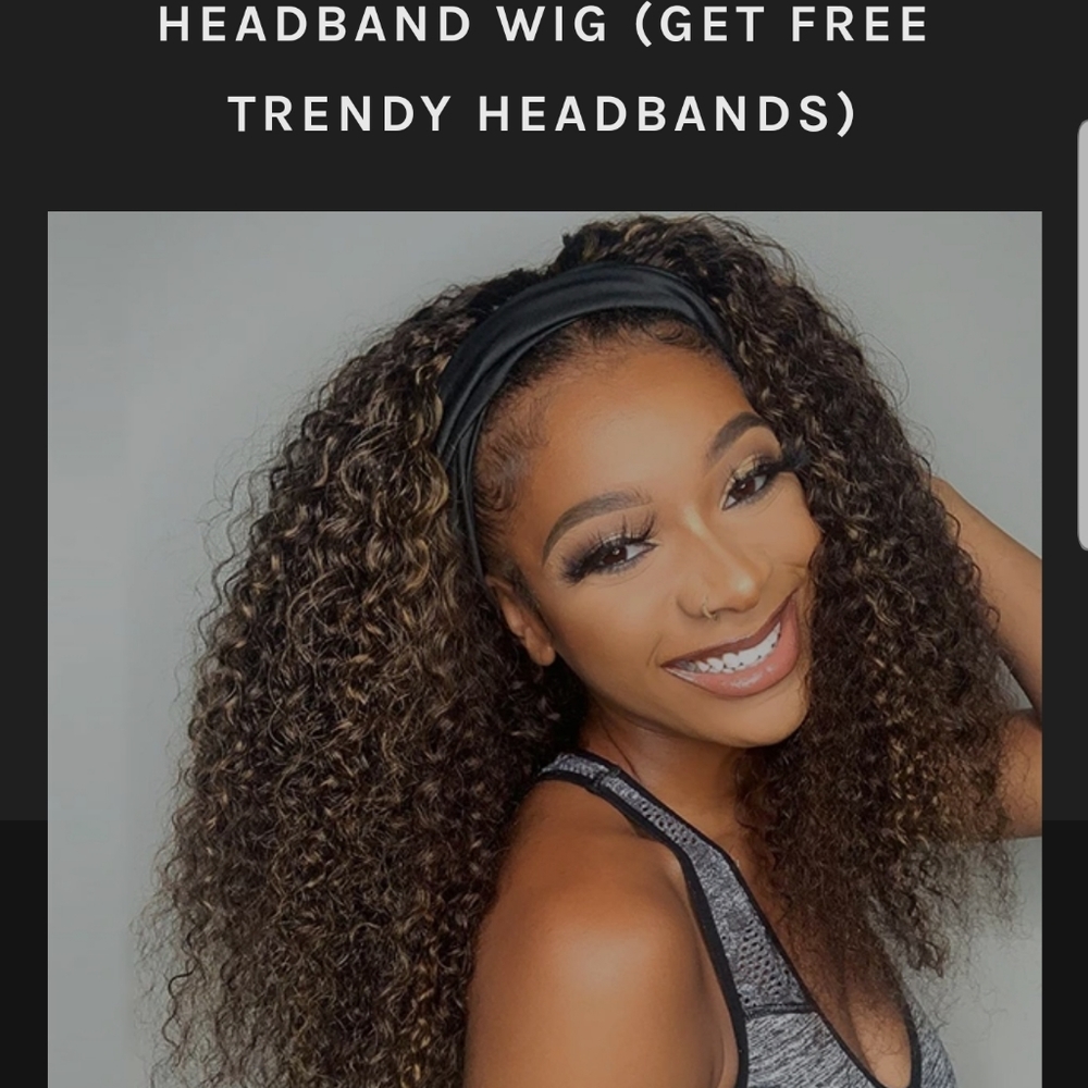 Luvme Mixed color curly headband wig 100%human hair